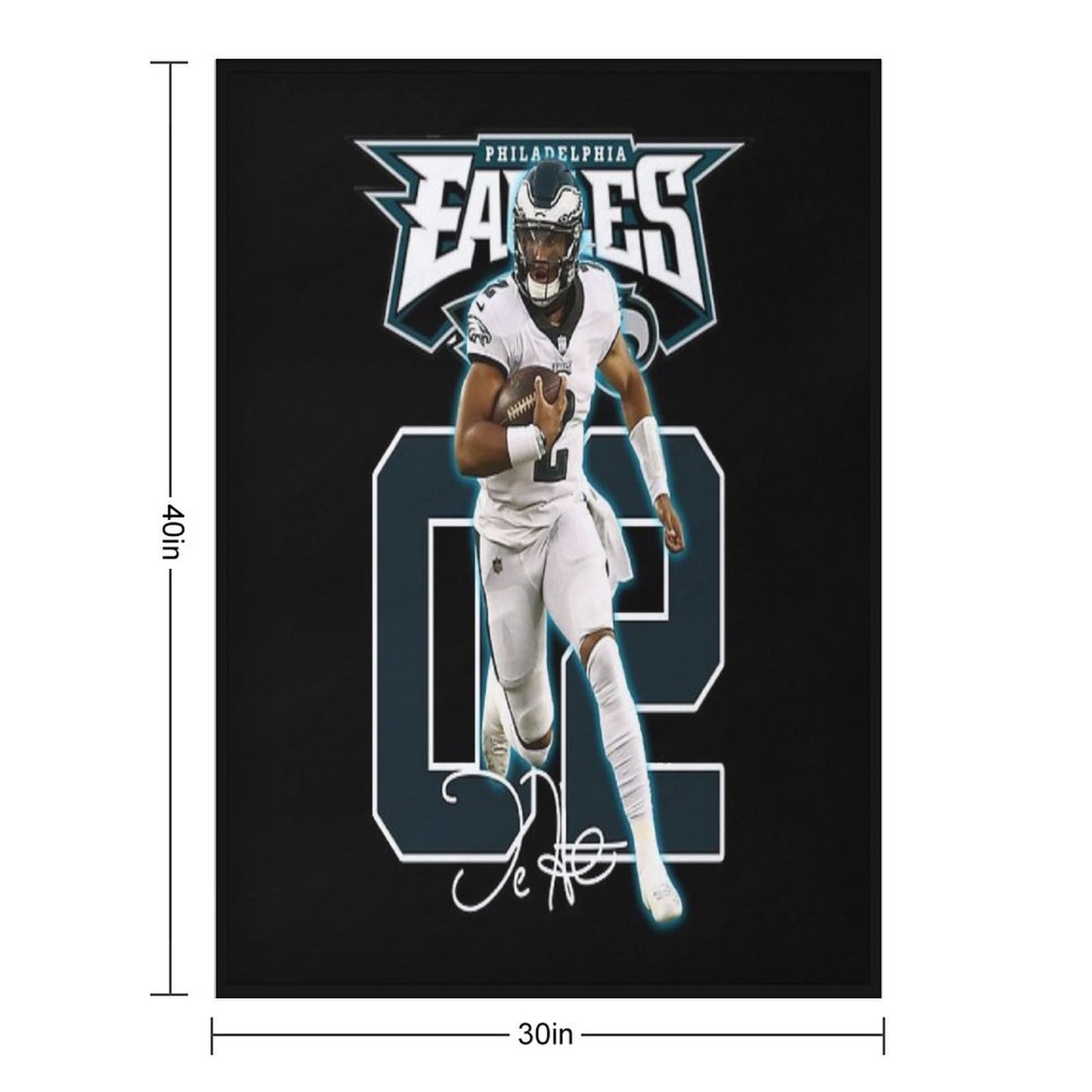 Jalen Hurts Football Signature Vintage Retro 80s 90s Rap Style Perfect Gift For Football Lovers Throw Blanket