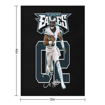 Jalen Hurts Football Signature Vintage Retro 80s 90s Rap Style Perfect Gift For Football Lovers Throw Blanket