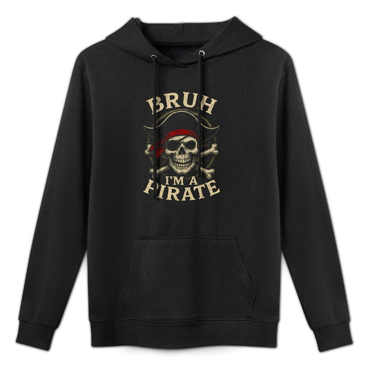 Bruh Im A Pirate Lazy Pirate Skull Costume Halloween Pilling-Resistant Hoodie