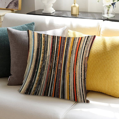 Vinyl Record Collection Photography Soft Bedroom Essential Throw Pillow