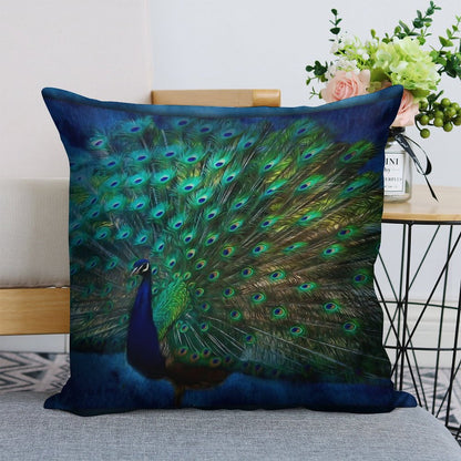 Being Yourself - Peacock Art Linen Throw Pillow Cover