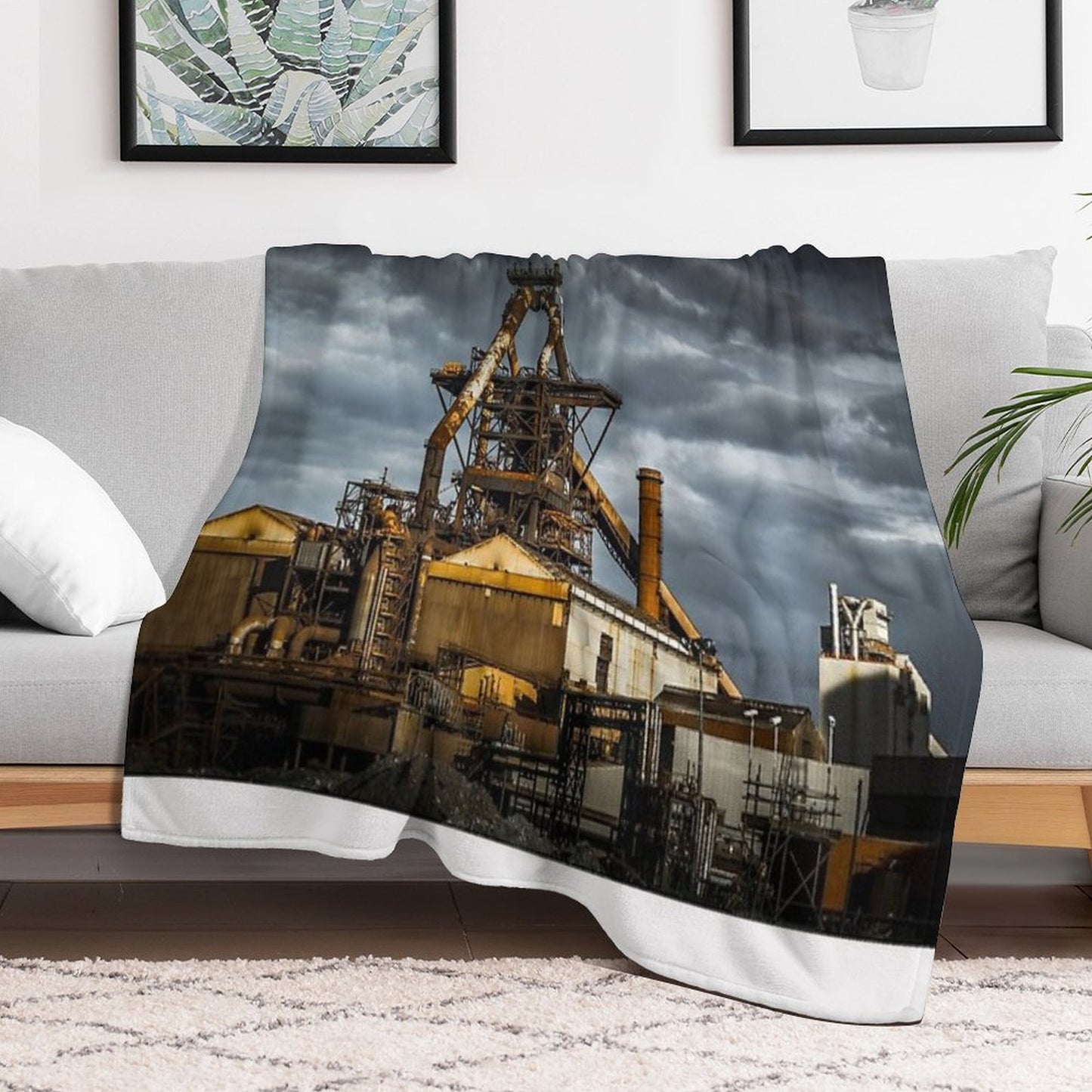 Redcar Blast Furnace Throw Blanket
