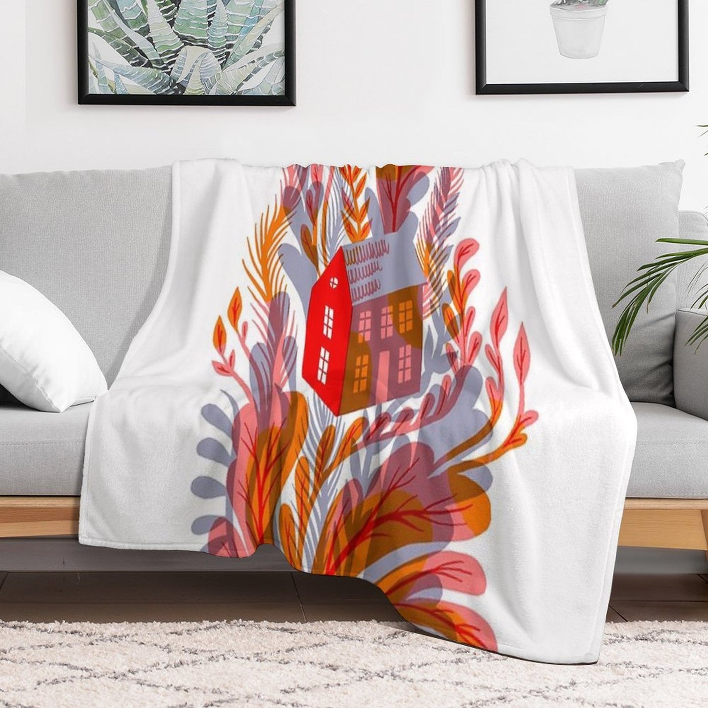 House Flower (Morning) Throw Blanket