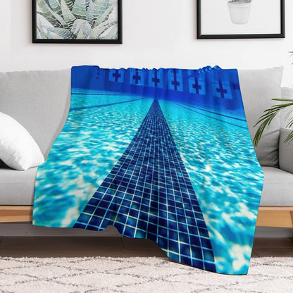 Beautiful Underwater Pool View - Swimming Pool Photography Throw Blanket