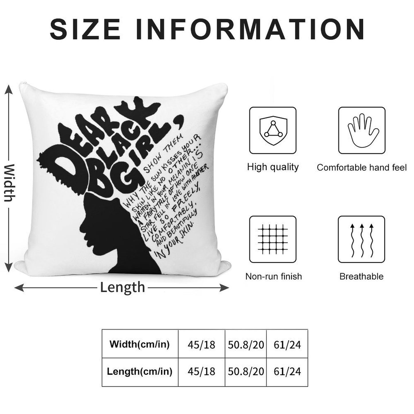Dear Black Girl Soft Anti-Pilling Throw Pillow