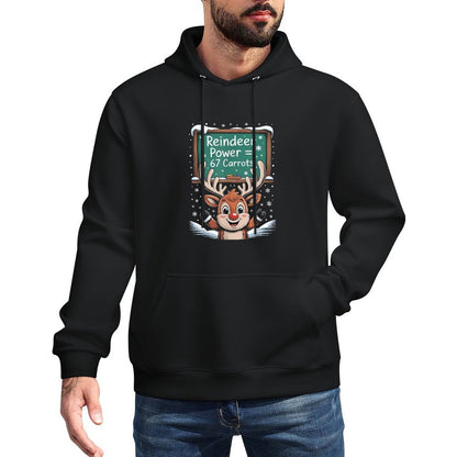 Six Seven Funny Reindeer Power Equals Meme 67 Funny Number Casual Wear Hoodie