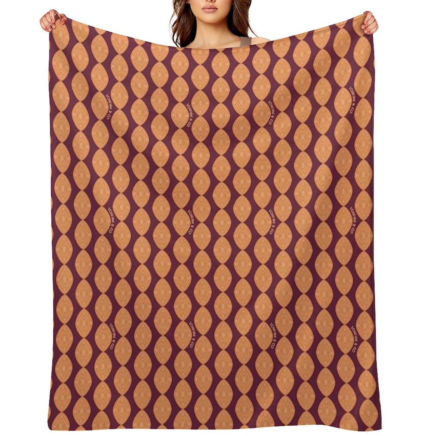 Atomic Blooms - Orange Maroon Throw Blanket
