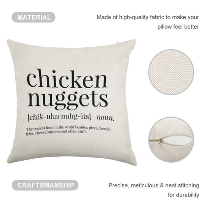 Chicken Nuggets Definition Linen Throw Pillow Cover