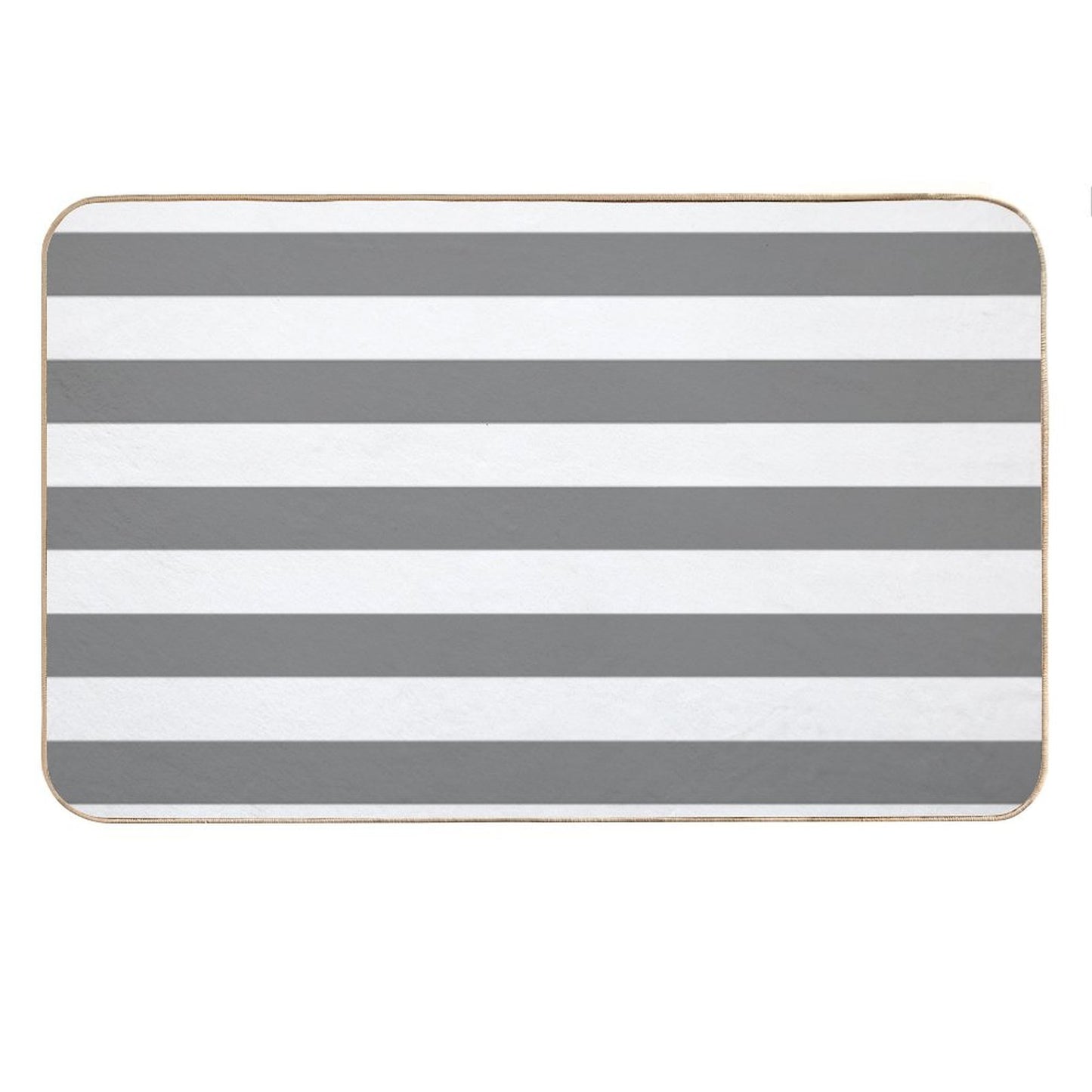 GRAY AND WHITE STRIPES Bath Mat