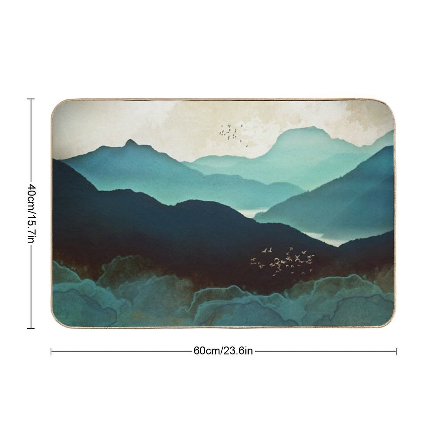 Indigo Mountains Bath Mat