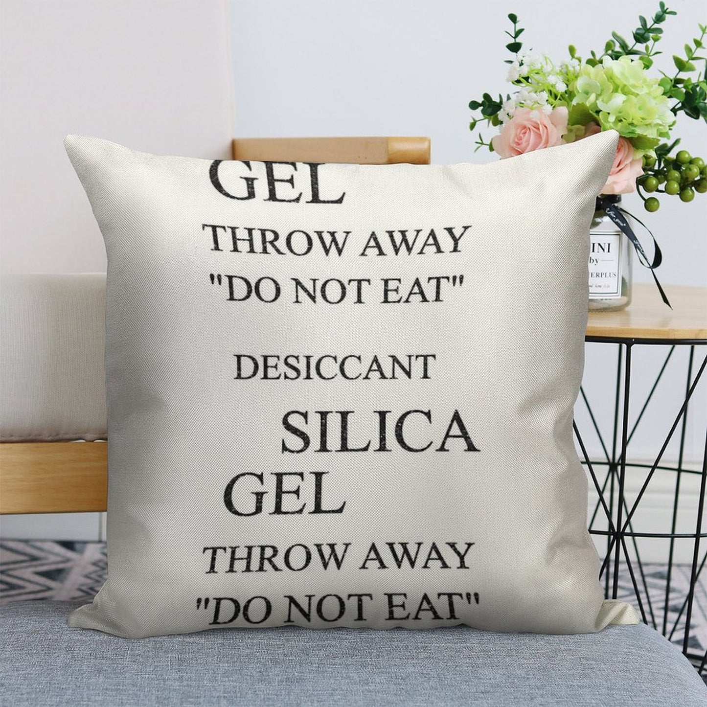 Do Not Eat - Silica Gel Linen Throw Pillow Cover