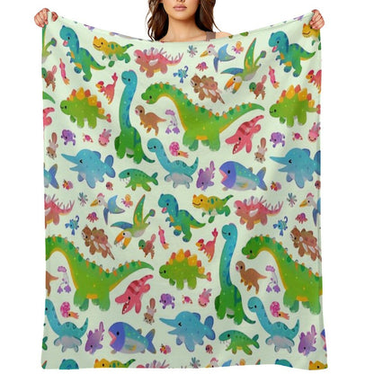 Jurassic Baby - Pastel Throw Blanket