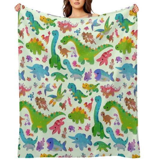 Jurassic Baby - Pastel Throw Blanket