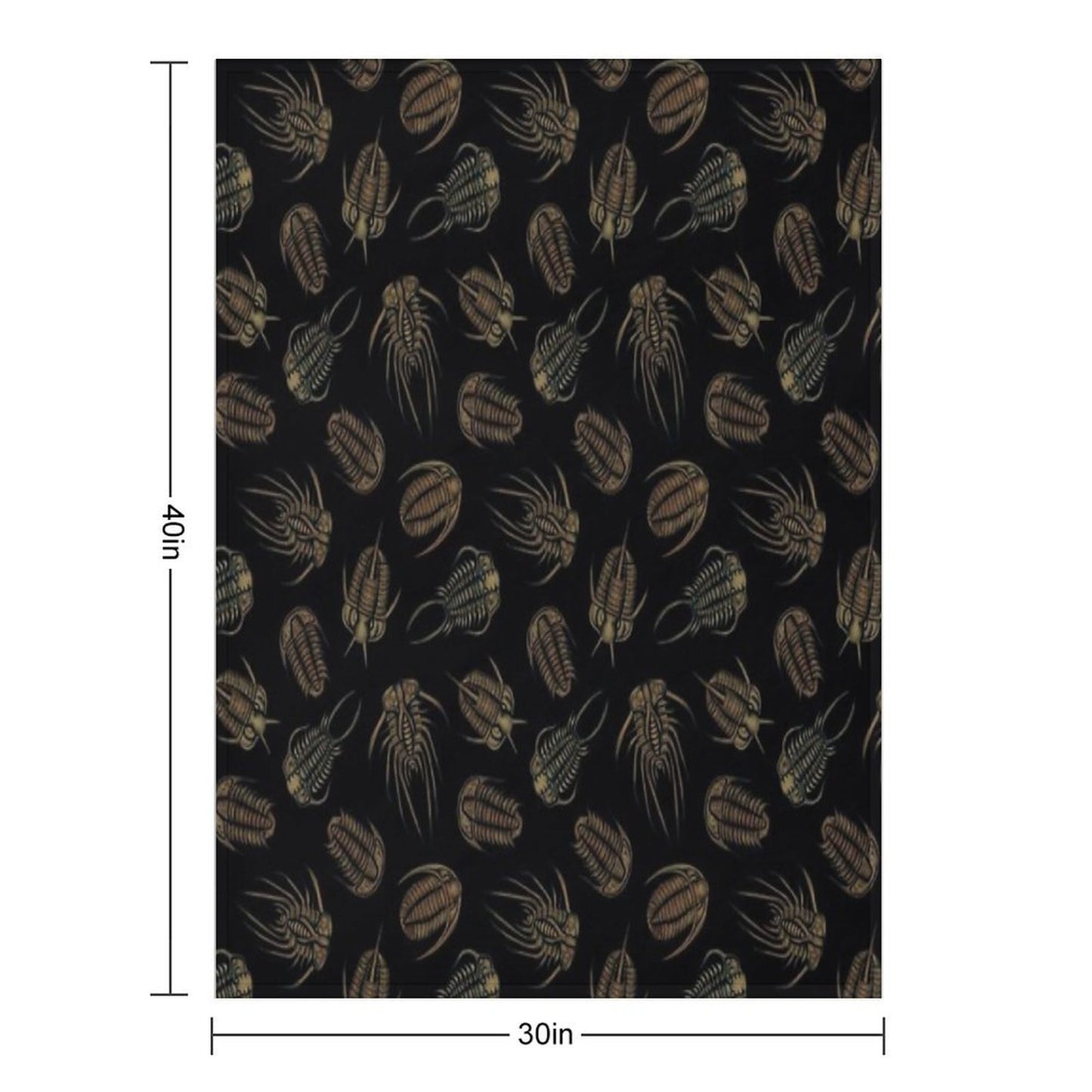 Trilobites - Marine Fossil Pattern Throw Blanket