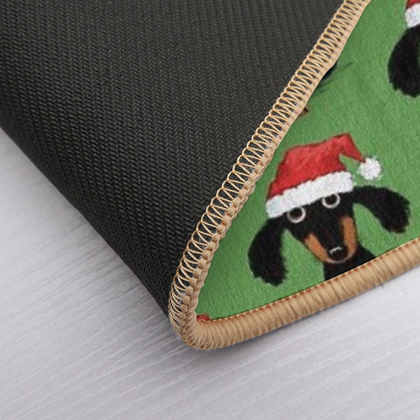 Santa Dachshund  Funny Wiener Dog Christmas Durable Bath Mat