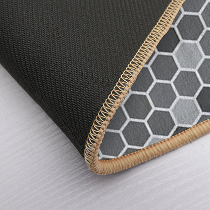 Grey Hexagon Bath Mat