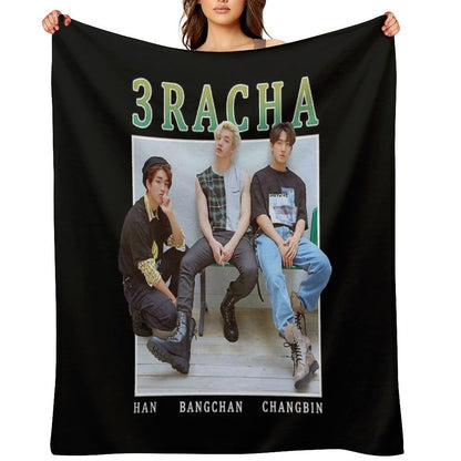 3RACHA Stray Kids Vintage Retro Band Style 90s Throw Blanket
