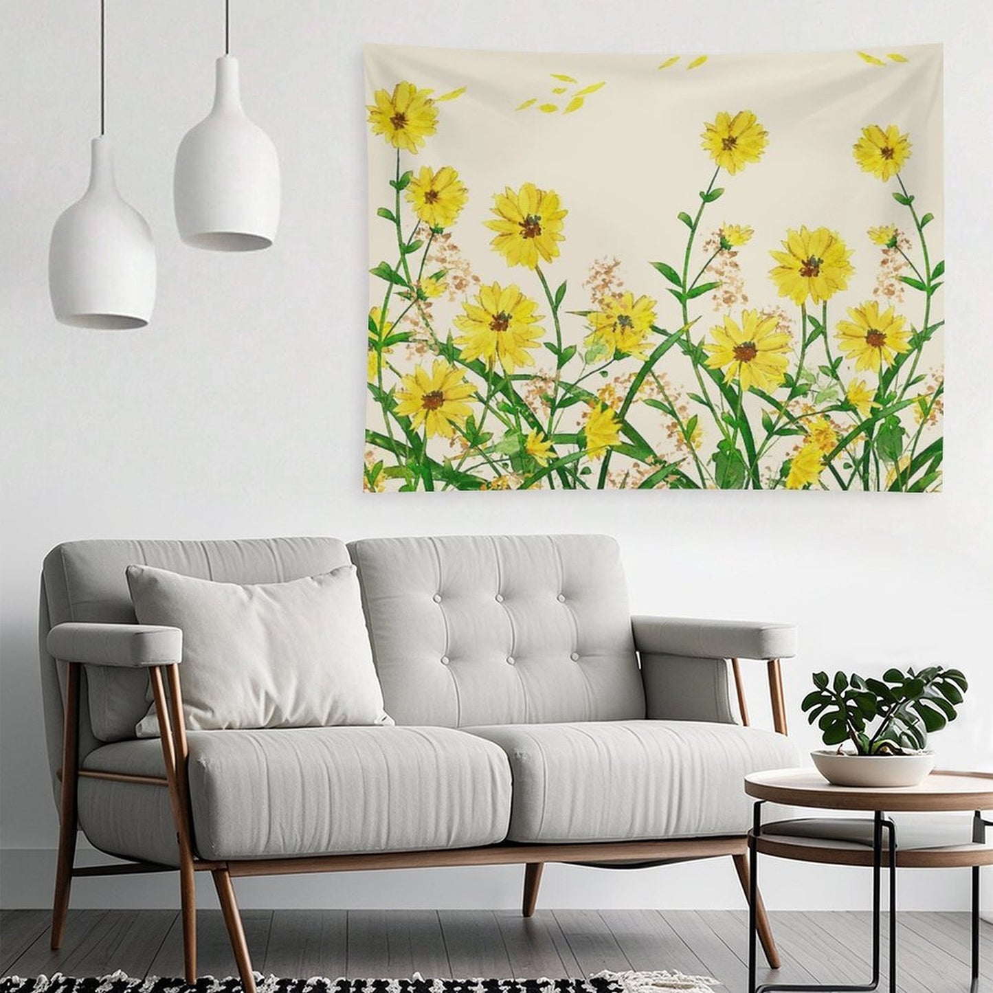 Yellow Wildflowers Tapestry