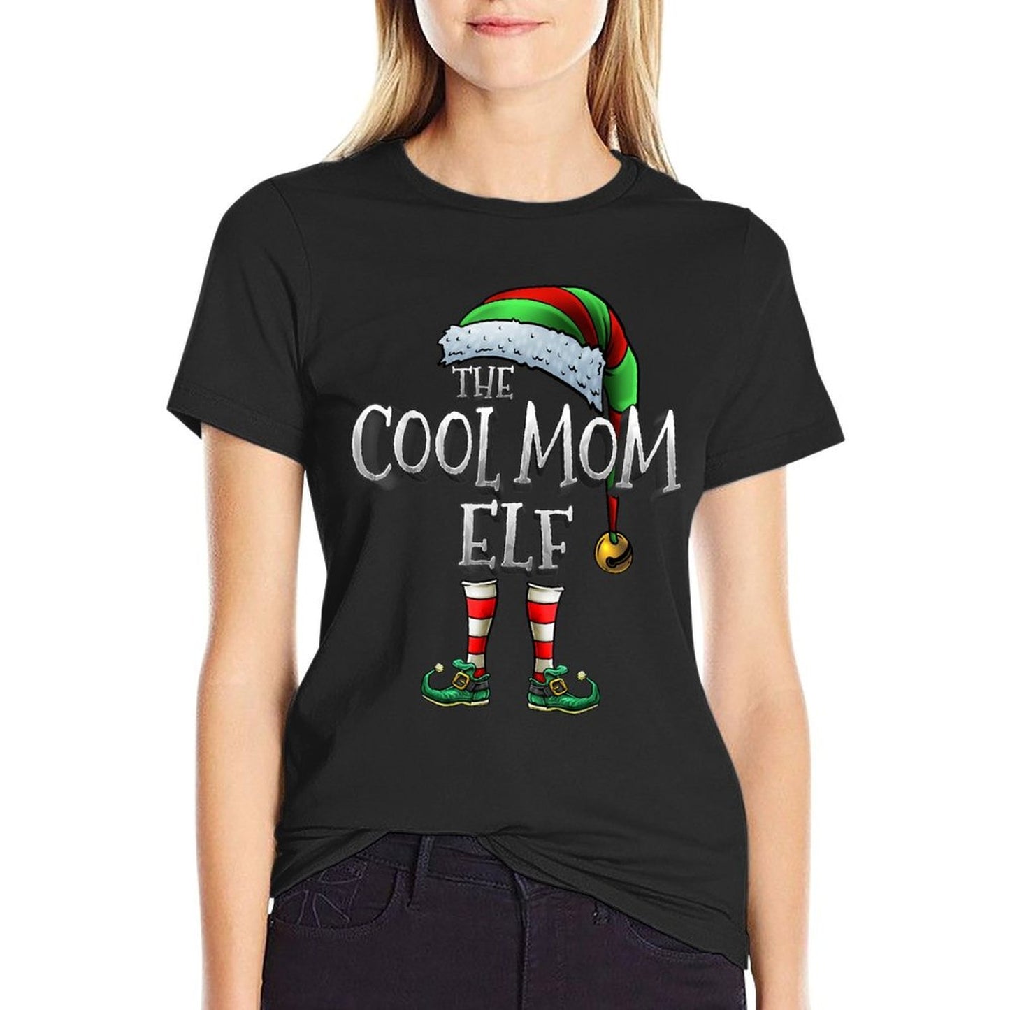 The Cool Mom Elf Matching Family Christmas Elf Mommy  Soft T-Shirt