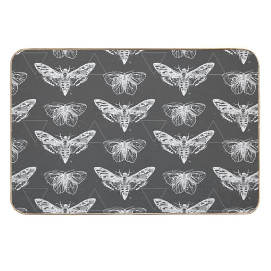 Geometric Moths - Inverted  Easy To Clean Bath Mat