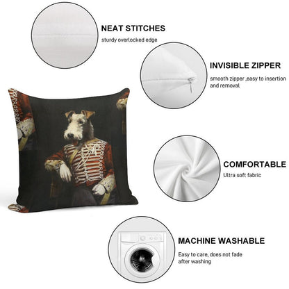 Victorian Fox Terrier In Uniform Soft Skin-Friendly Throw Pillow