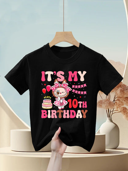 It's My 10th Birthday Girls Kidsns Labubu Bday Premium Kids T-Shirt