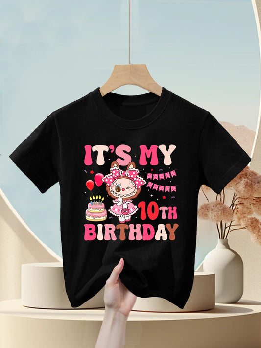 It's My 10th Birthday Girls Kidsns Labubu Bday Premium Kids T-Shirt