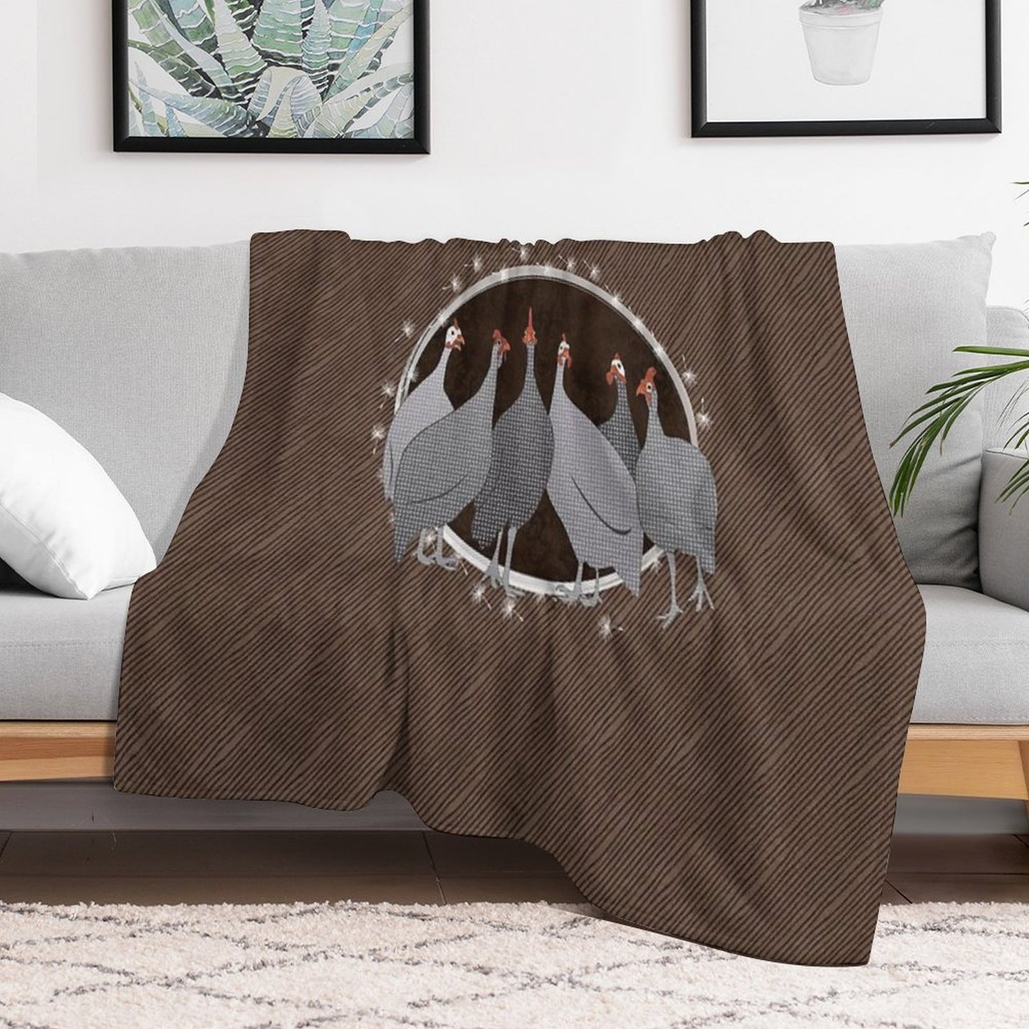 Helmeted Guineafowl Throw Blanket