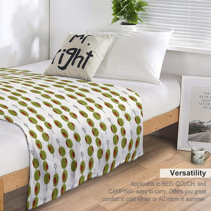 Martini Cocktail Olives  - Olives on A Stick Throw Blanket