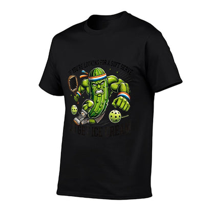 Funny Pickleball Lover Pun With A Pickle Playing Pickle Ball T-Shirt