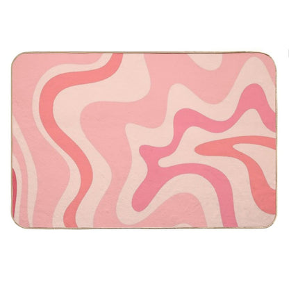 Liquid Swirl Retro Contemporary Abstract in Soft Blush Pink Bath Mat