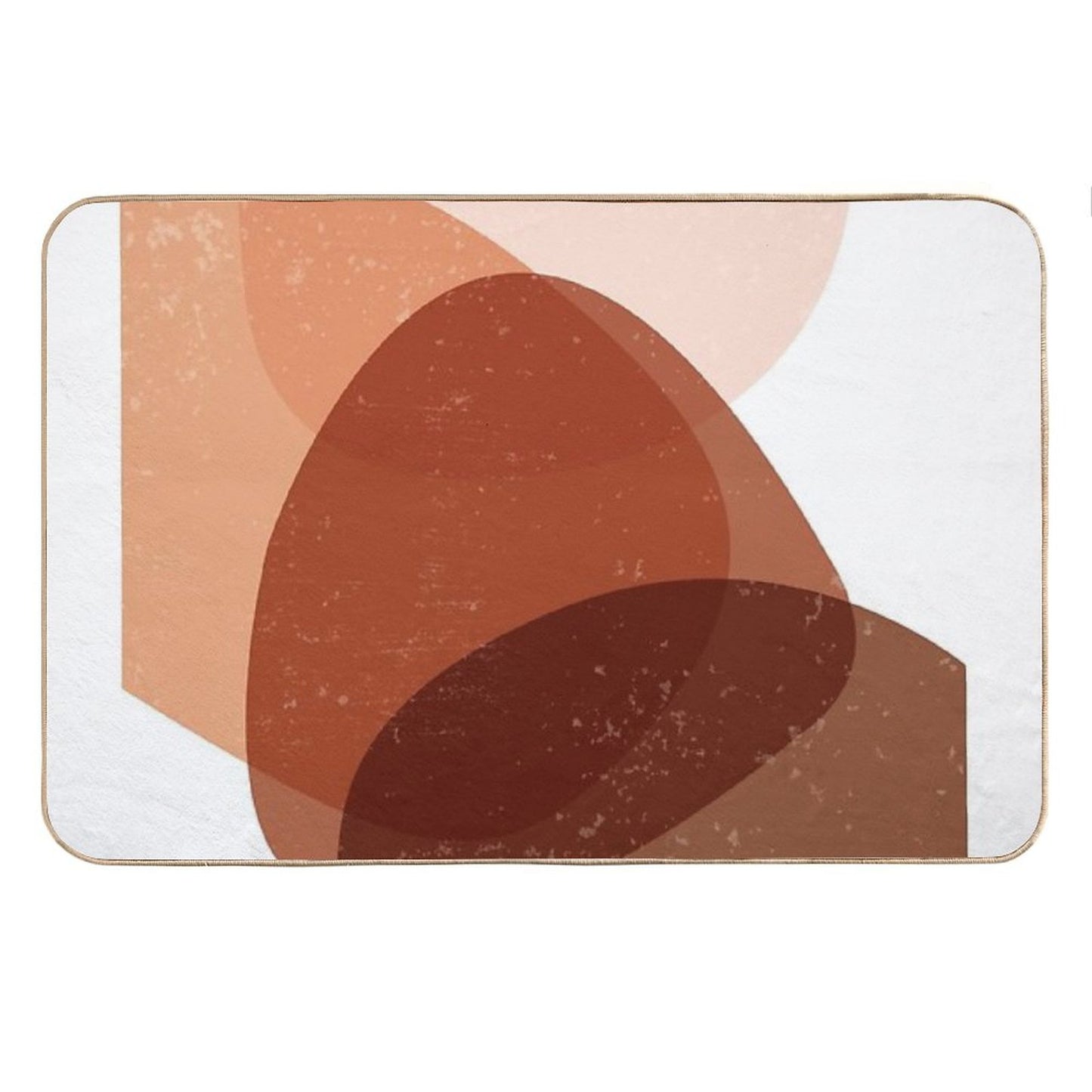 Terracotta Abstract 70 - Modern, Contemporary Art - Abstract Organic Shapes - Minimal - Brown Bath Mat