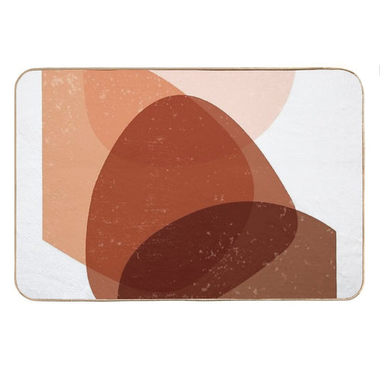 Terracotta Abstract 70 - Modern, Contemporary Art - Abstract Organic Shapes - Minimal - Brown Bath Mat