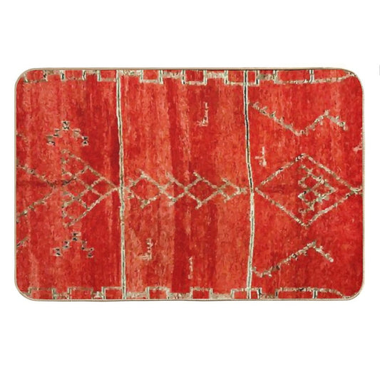 Vintage Red Moroccan Rug Print Bath Mat