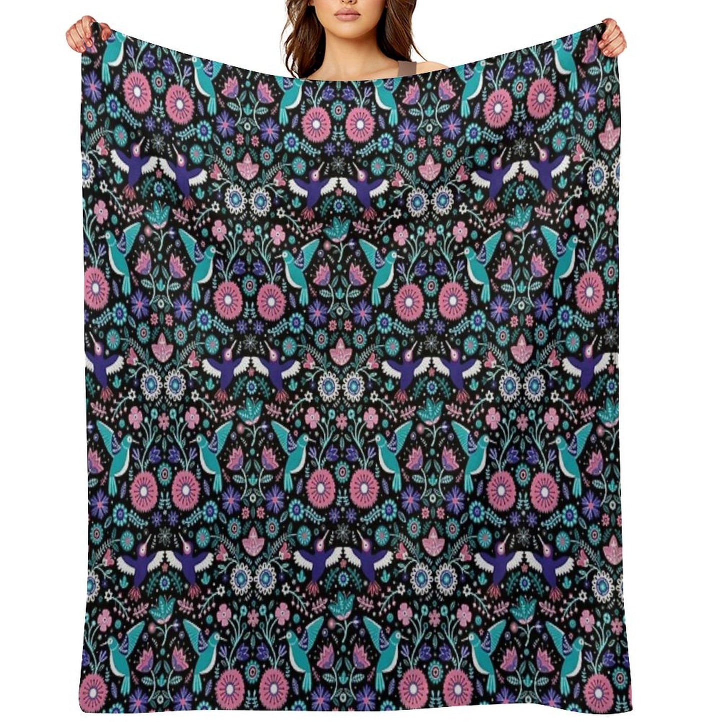 Hummingbird Garden 2 Throw Blanket