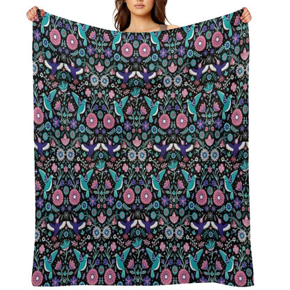 Hummingbird Garden 2 Throw Blanket