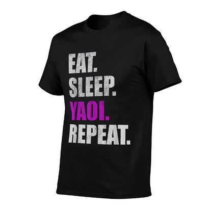 Eat Sleep Yaoi Repeat - Yaoi Boys Love Manga  Cotton T-Shirt