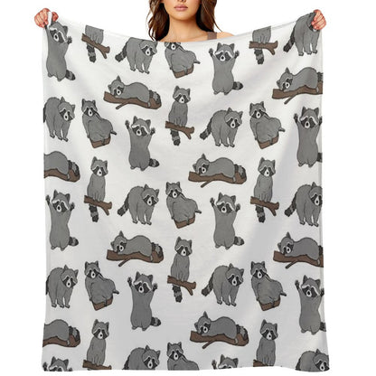 Raccoons Throw Blanket