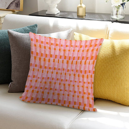 Pink And Orange, Brush Strokes, Geometric Soft Ultra-Soft Texture Throw Pillow