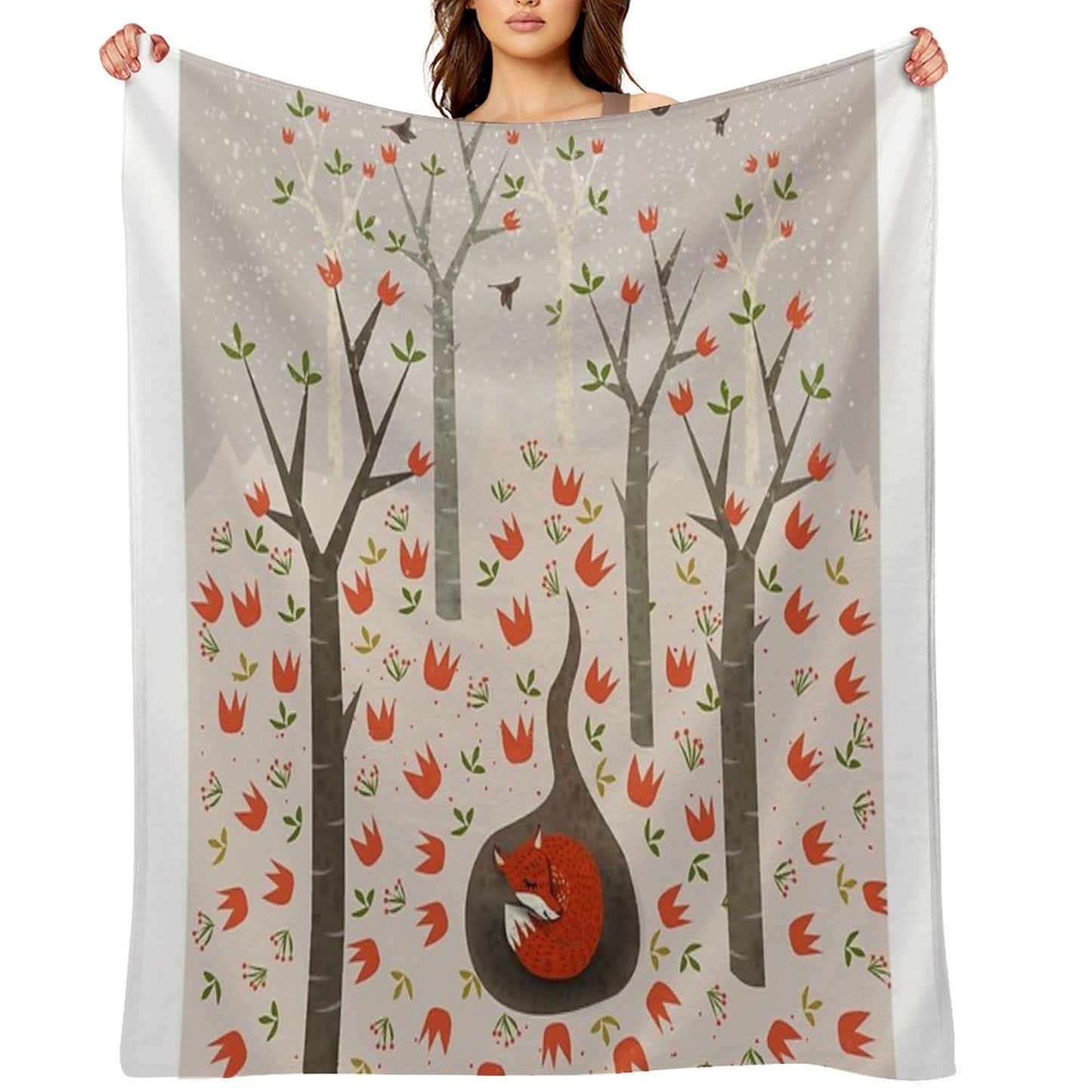 Sleeping Fox Throw Blanket