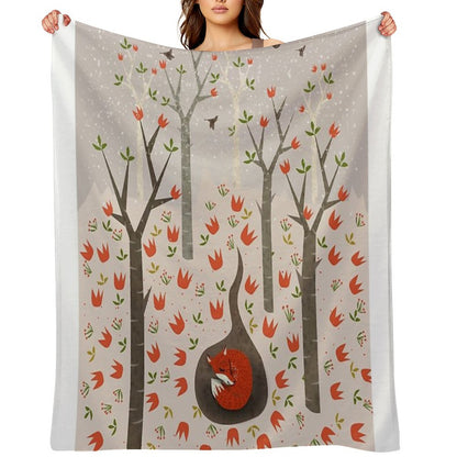 Sleeping Fox Throw Blanket