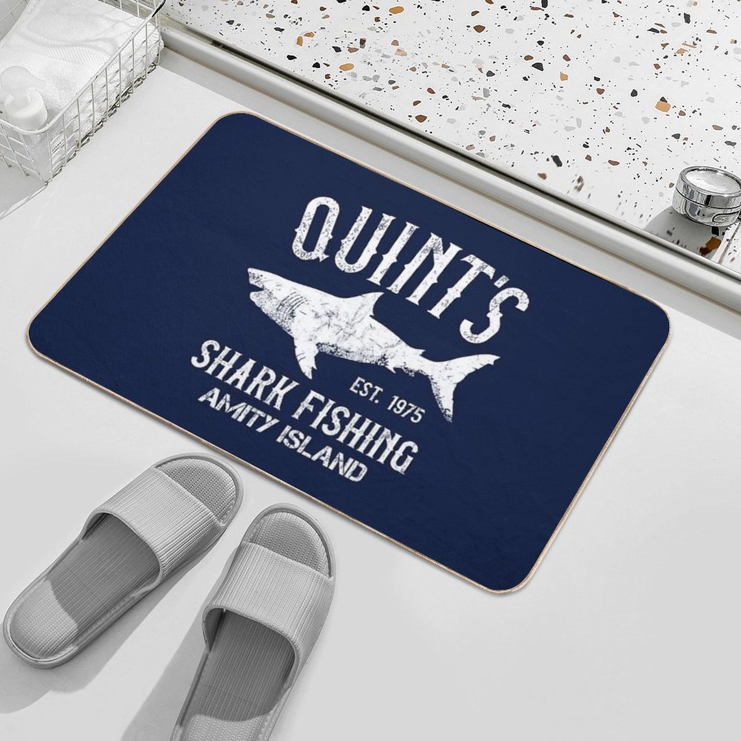Quint's Shark Fishing - Amity Island 1975 Bath Mat