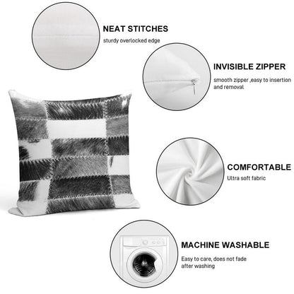 Patchwork Cowhide Rug Soft Home Decor Throw Pillow