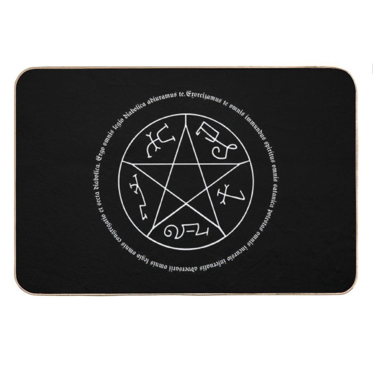 Devil's Trap with Exorcism Scripture Supernatural Quote Bath Mat