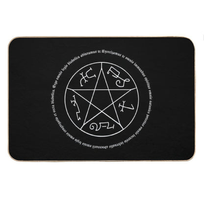 Devil's Trap with Exorcism Scripture Supernatural Quote Bath Mat