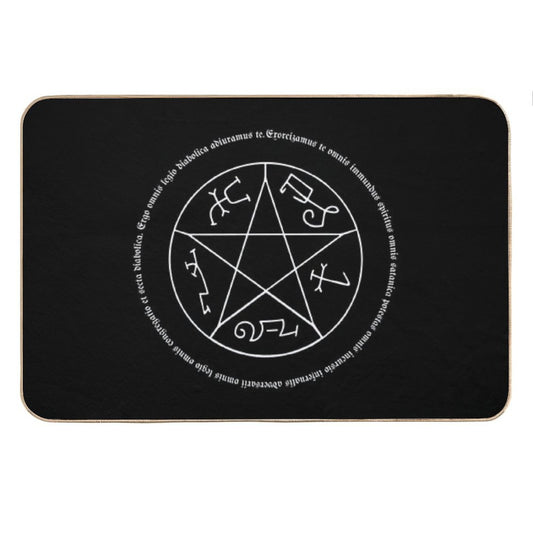 Devil's Trap with Exorcism Scripture Supernatural Quote Bath Mat