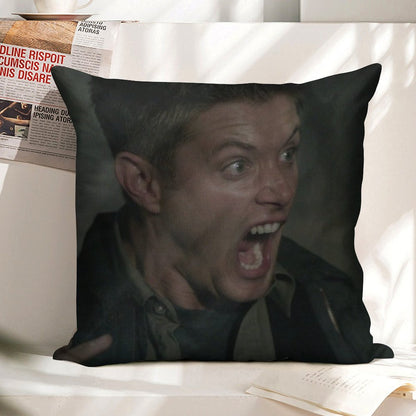 Dean Winchester Scream Linen Throw Pillow Cover