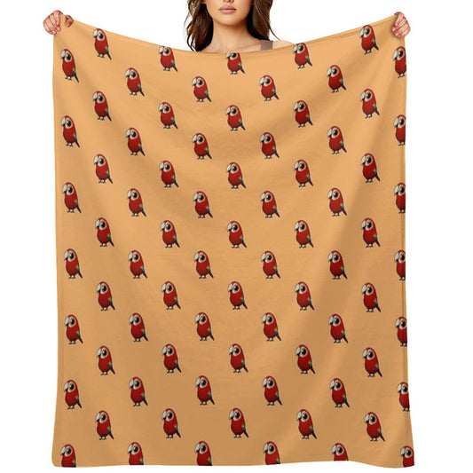 Cute Fat Macaw Throw Blanket