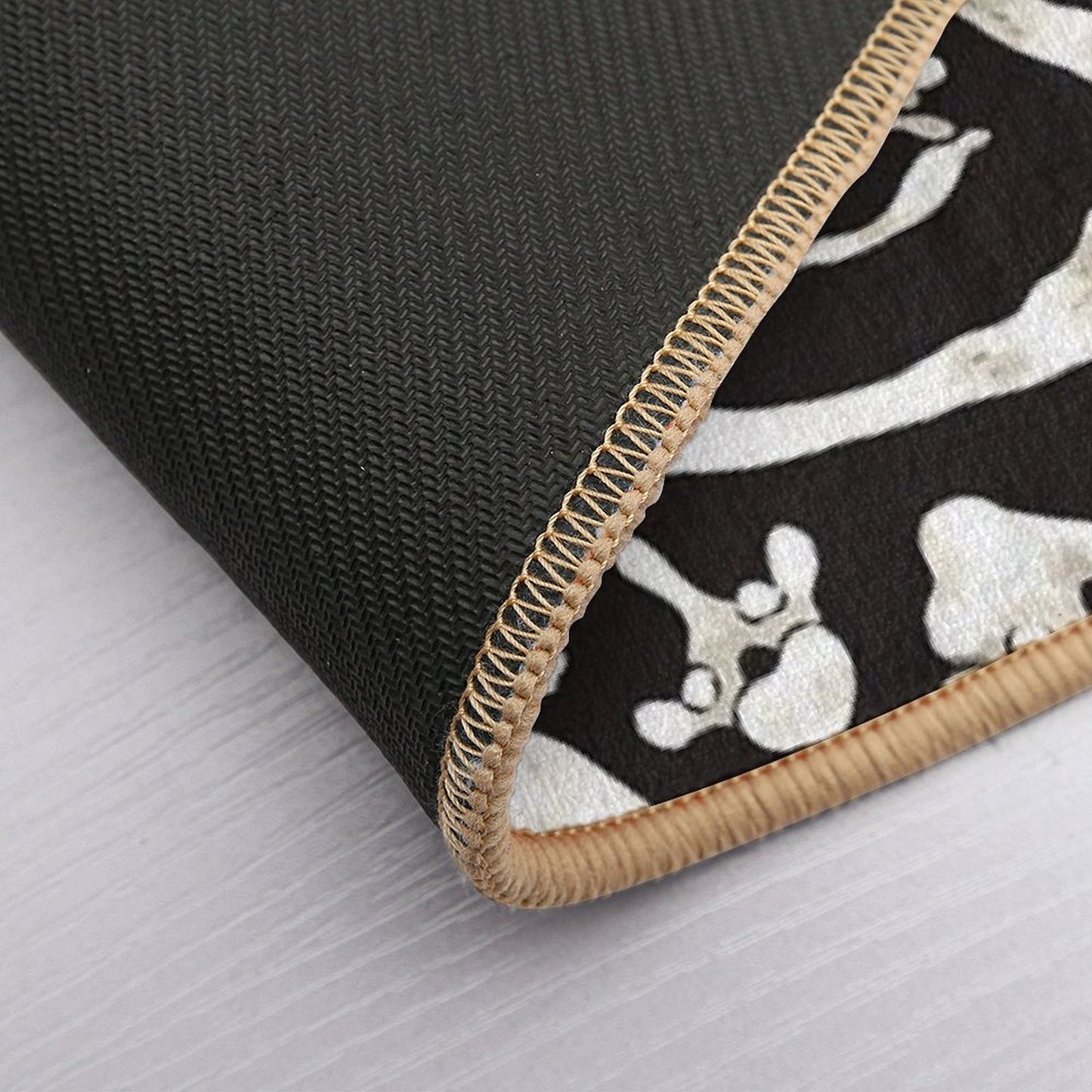 Black Skulls And Bones - Wunderkammer Durable Bath Mat
