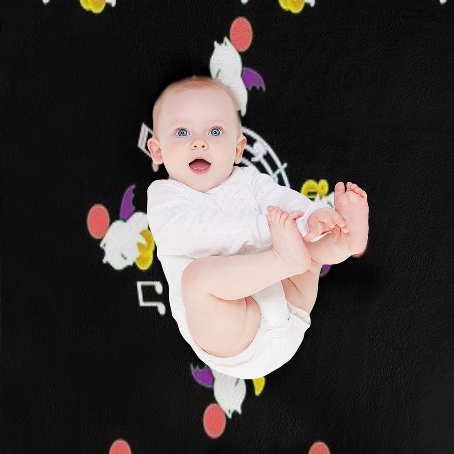 Music Moogle (Black&Green) Throw Blanket